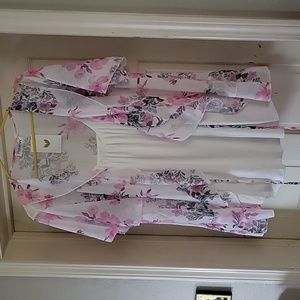 Floral wrap with  white camisole